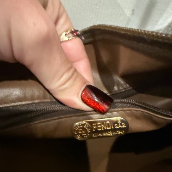 Authentic Fendi bag. Gray suede and leather lining and trim - Picture 7 of 8